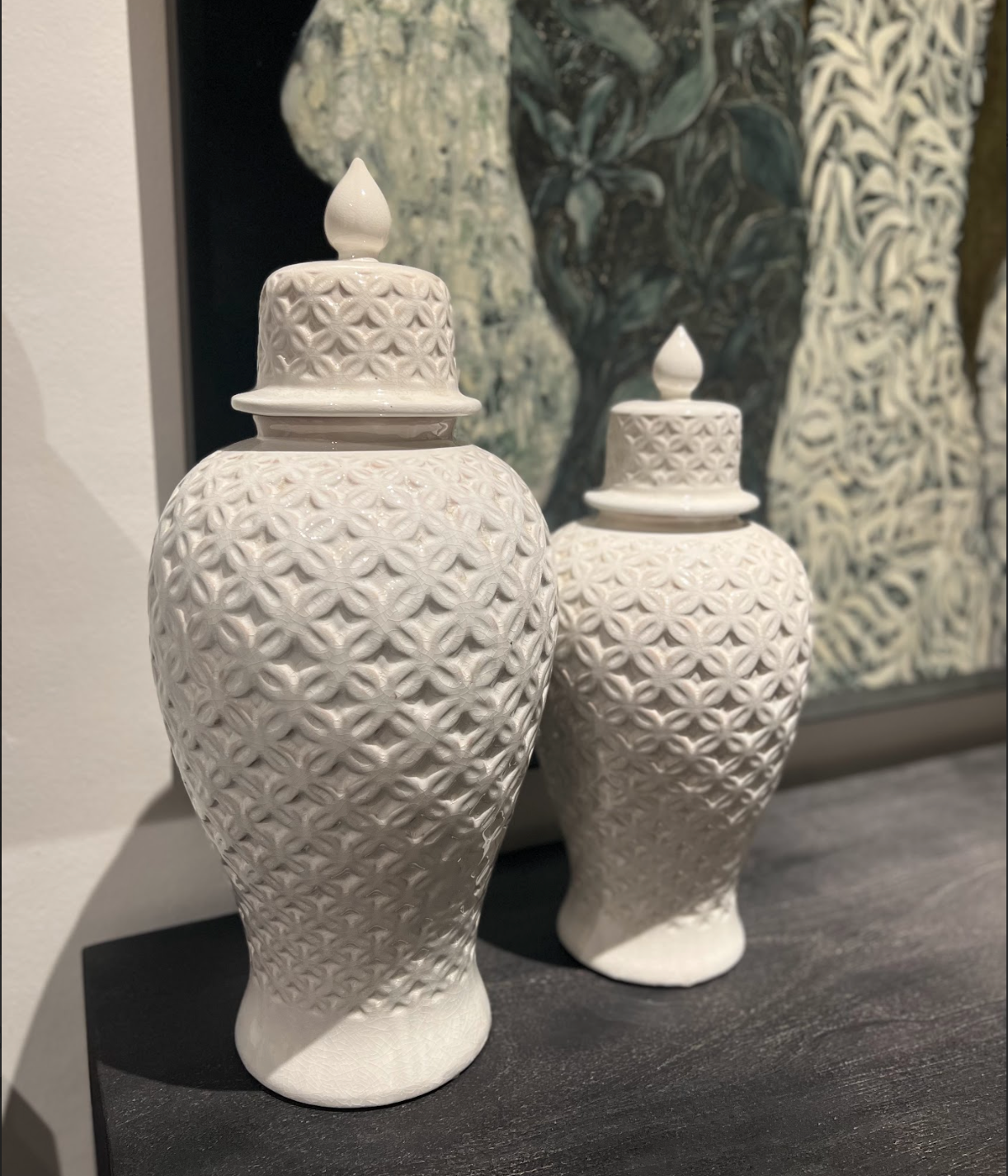 Embossed Urn Jar Set