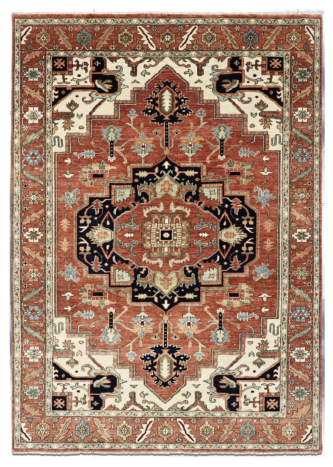 Hand-Knotted Serapi Persian Wool Carpet Cavalry Lane