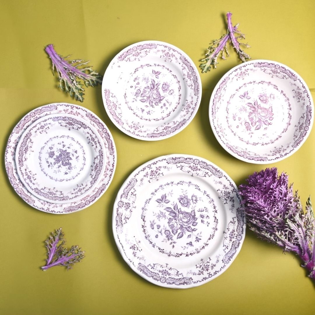 Camille Purple Dinner + Side Plate Set