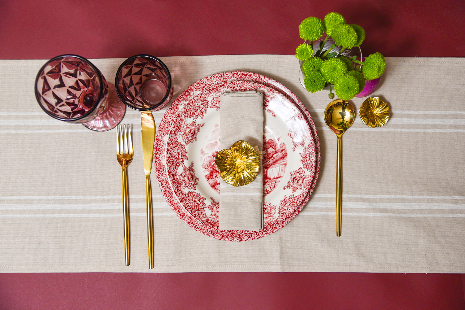 Waterwheel Cranberry Dinner Plates
