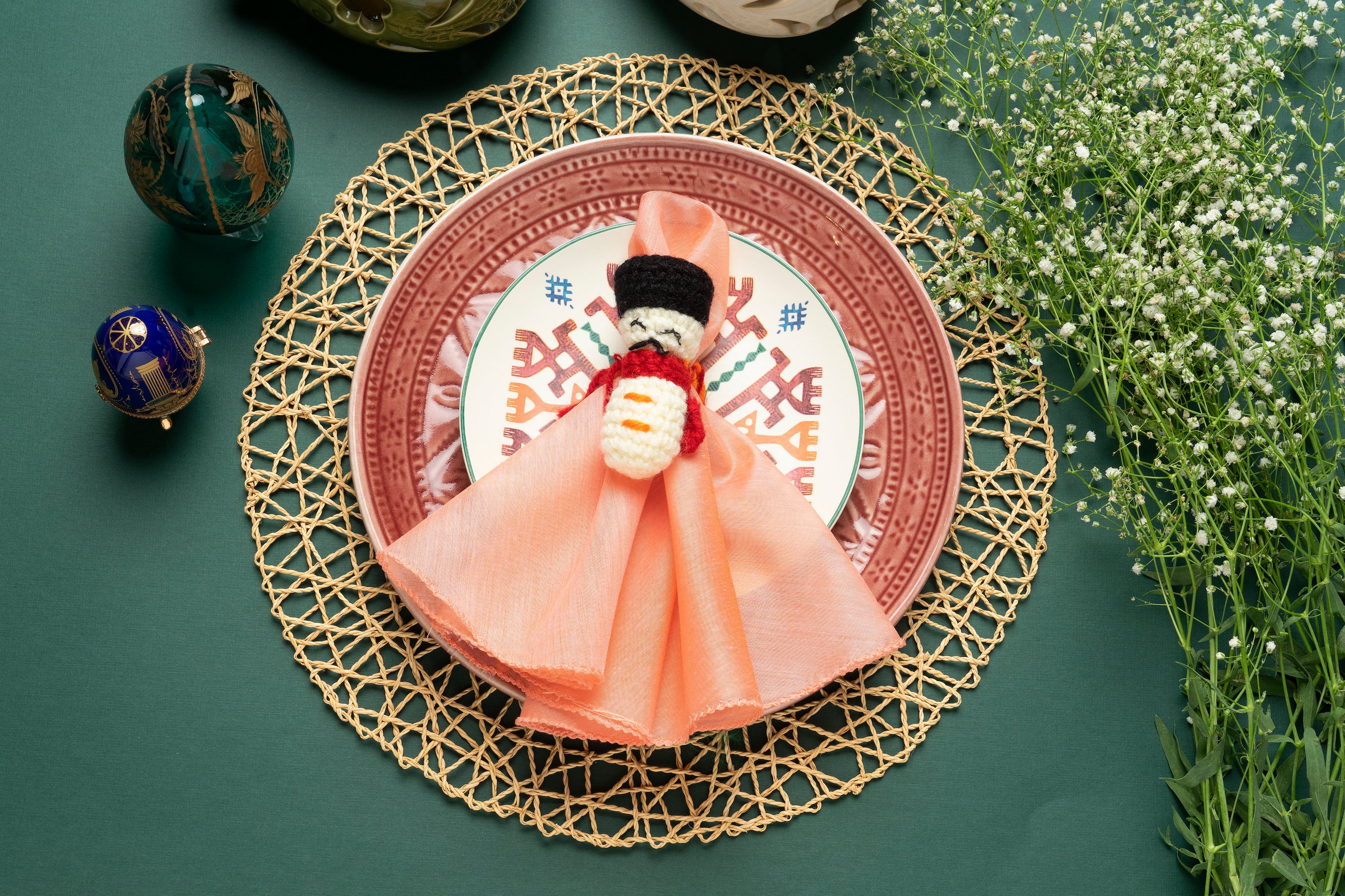 Cotton Silk Peach Napkin Set