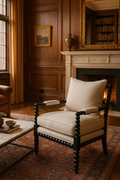 Beaded Black Arm Chair – handcrafted arm chair by Cavalry Lane