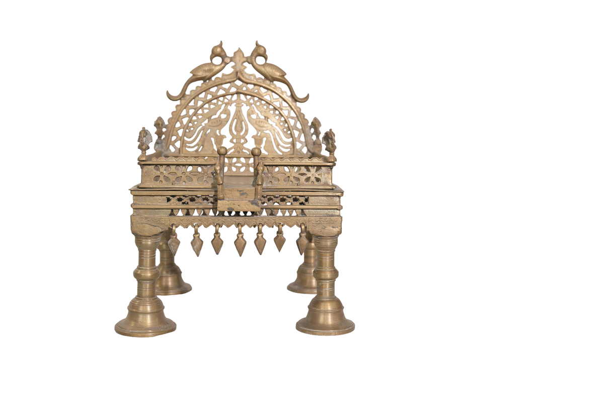 Antique Brass Singhasan (Deity Throne)