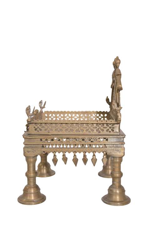 Antique Brass Singhasan (Deity Throne) – antique brass object from Cavalry Lane – view 2