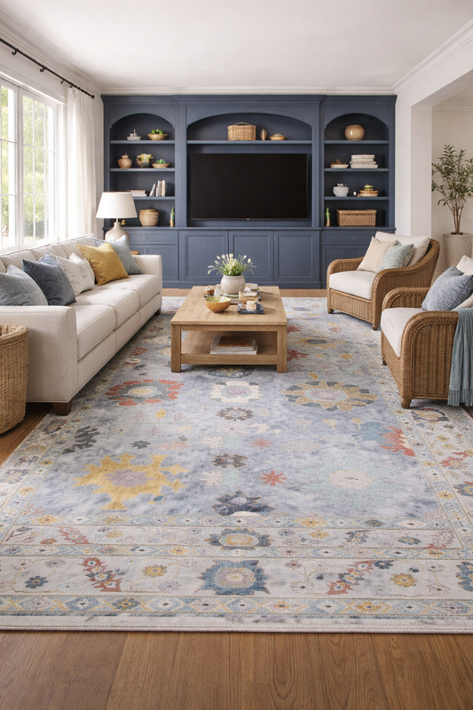SELENE Hand-Knotted Oushak Rug | Wool Persian Weave | Cavalry Lane