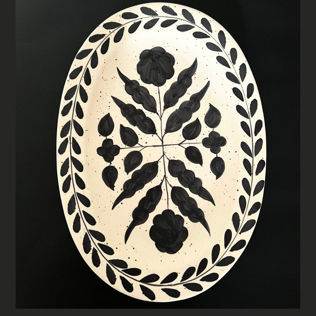 Makoto Large Oval Platter – hand-painted serveware by Cavalry Lane