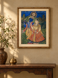 Antique Painting of Radha and Krishna