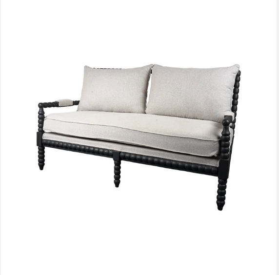 Black Beaded Two Seater – handcrafted sofa by Cavalry Lane – view 3