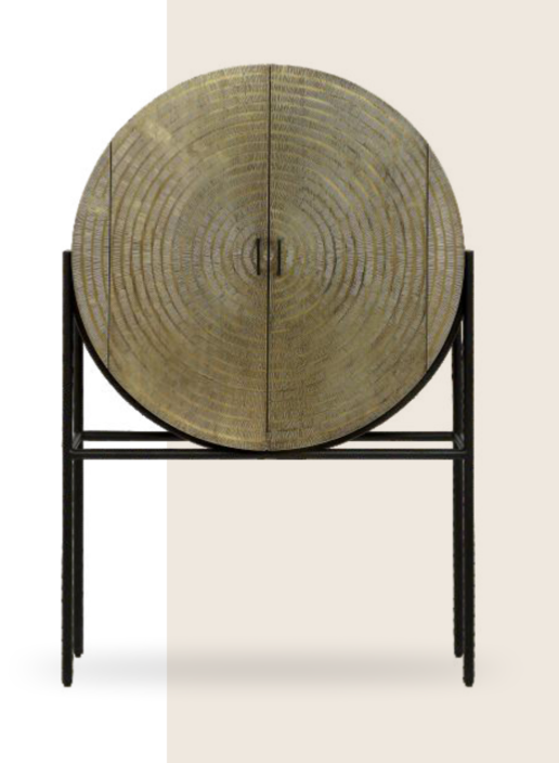 Raza Round Bar Cabinet – handcrafted bar cabinet by Cavalry Lane – view 2