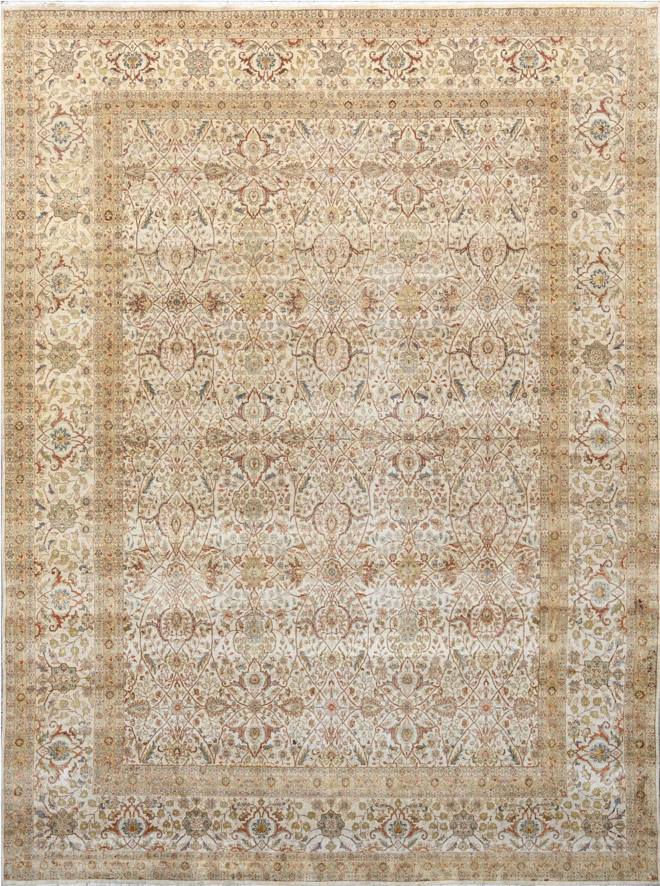 Haji Jalili Carpet in Ivory & Rust