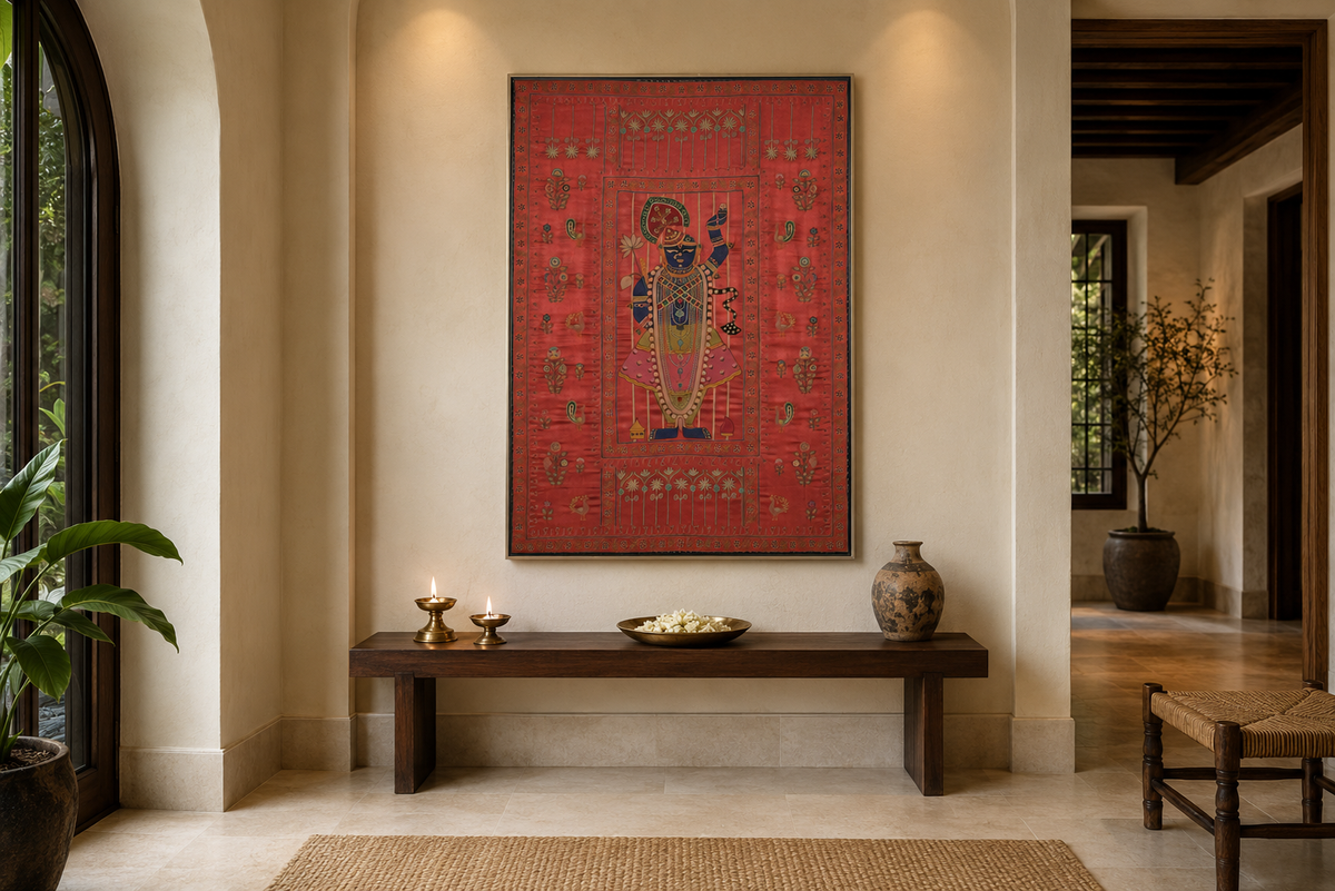 Antique Hand-Embroidered Pichvai Textile