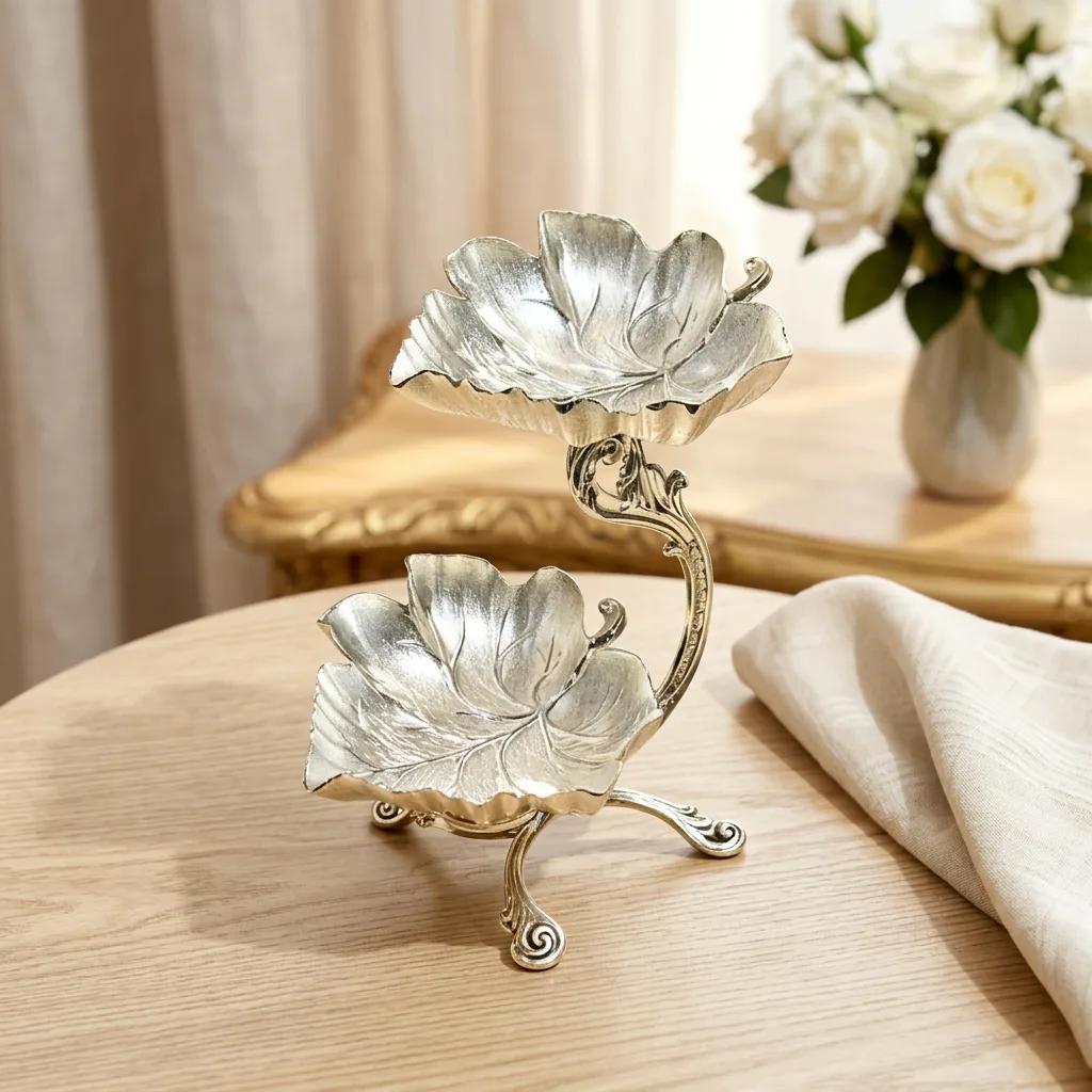 Leaf Eclat Centerpiece, silver plated