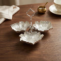Silver Plated Autumn Leaf Three-Dish Platter