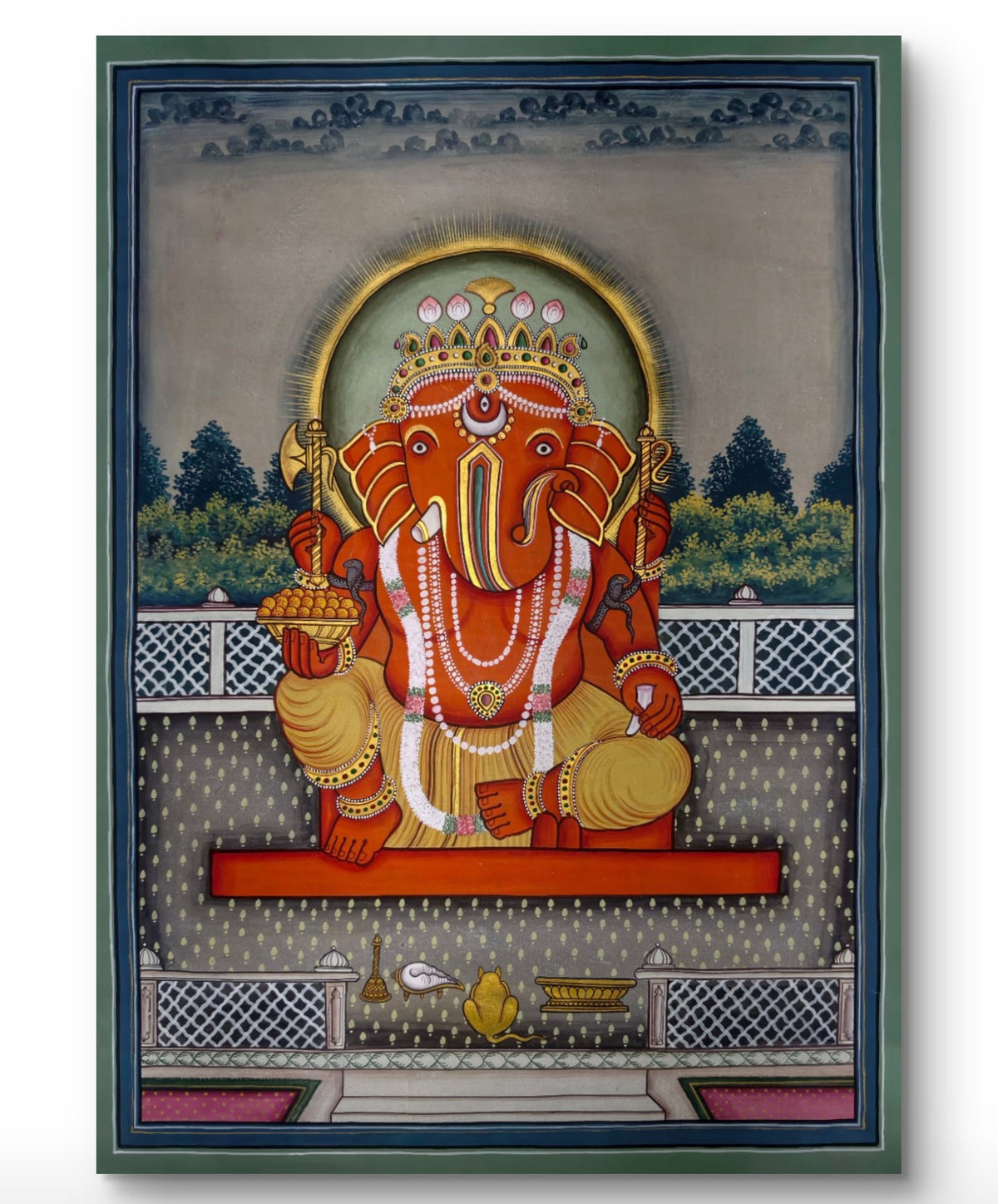 Hand-Painted Ganesha with Gold Detailing