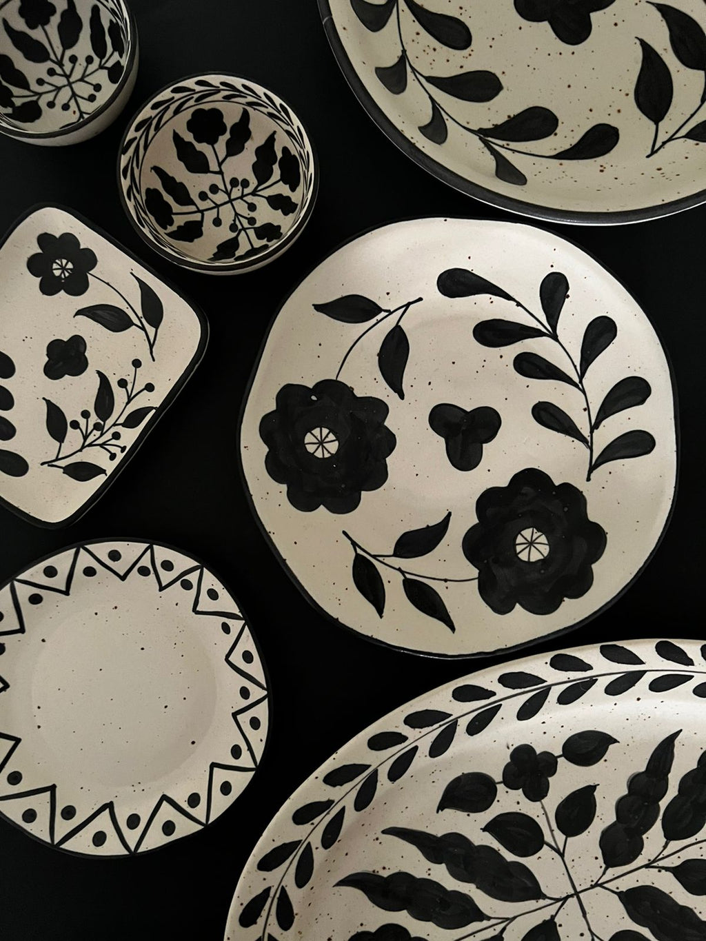 Makoto Chevron Side Plates – hand-painted tableware by Cavalry Lane – view 2