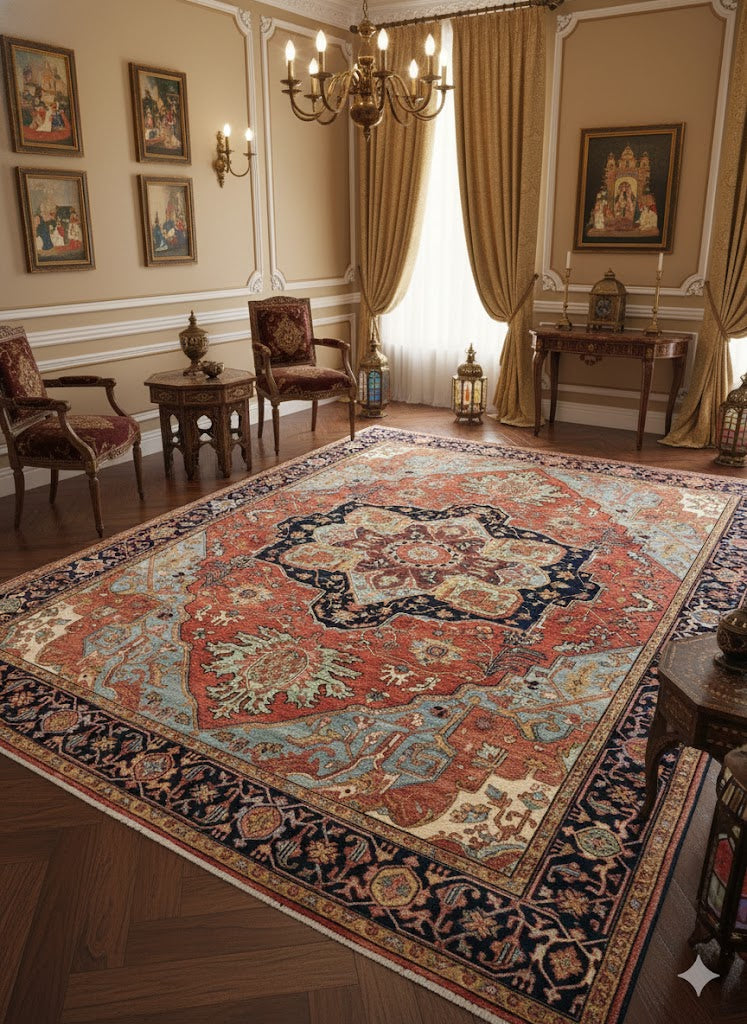 ARDAK Hand-Knotted Heriz Rug | Wool Persian Weave | Cavalry Lane