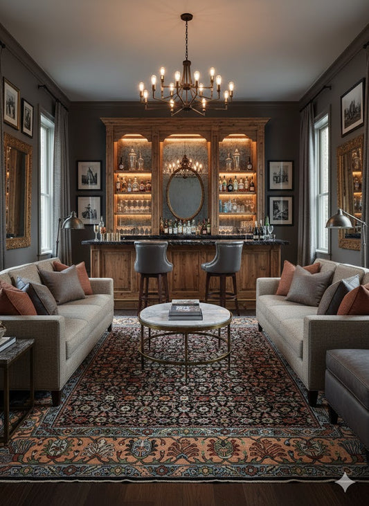 Hand-Knotted Persian Herati Wool Carpet