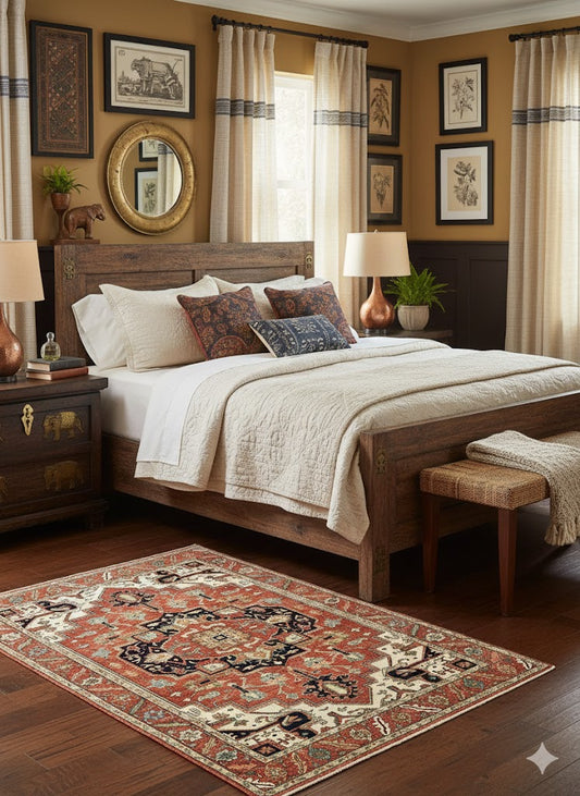 Hand-Knotted Serapi Persian Wool Carpet  Cavalry Lane