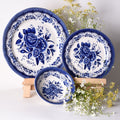 Victoria Blue Side + Dinner Plate Set – Chinoiserie-inspired earthenware by Cavalry Lane