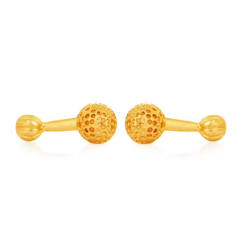Gold Double Sphere Cufflinks