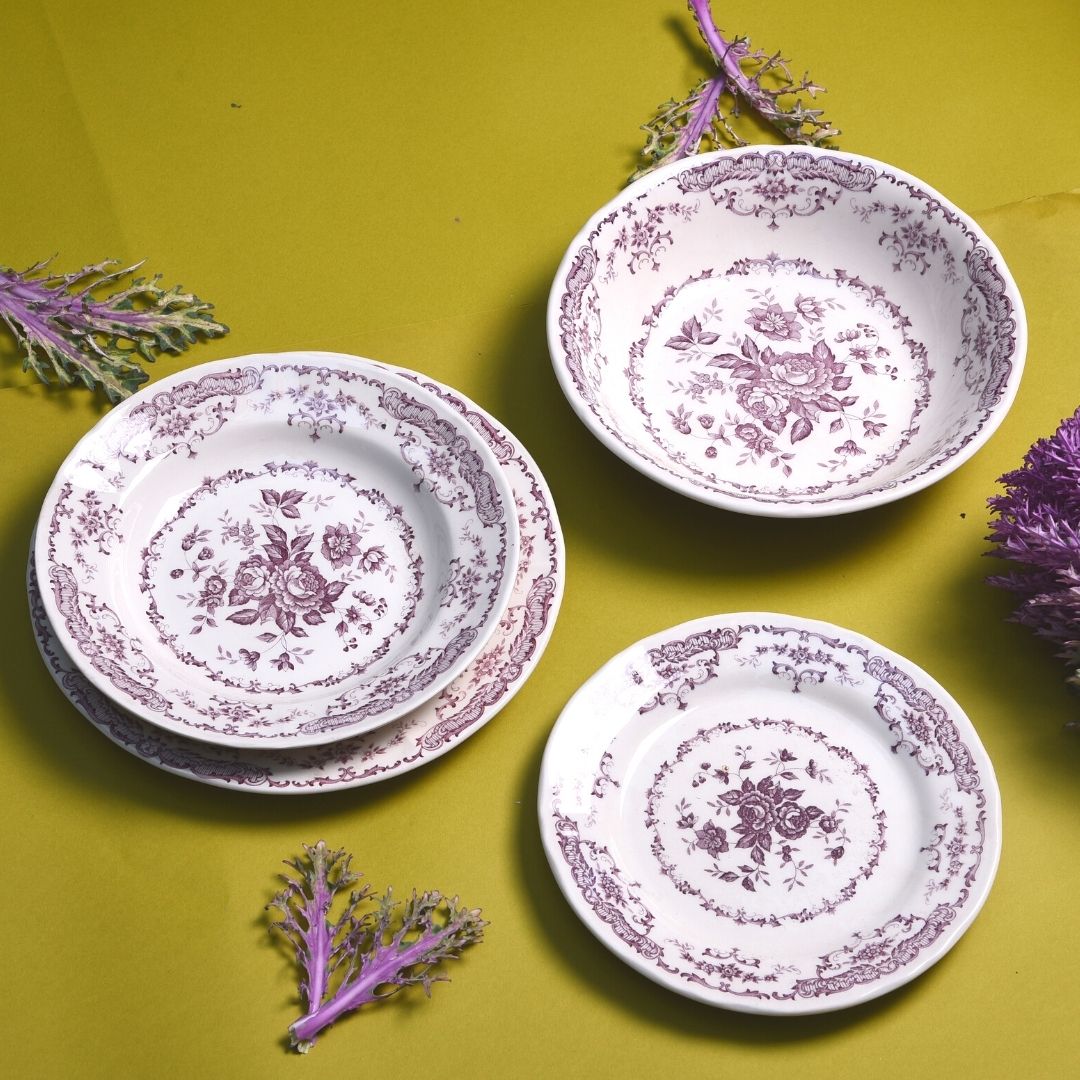 Camille Purple Pasta Bowl Set