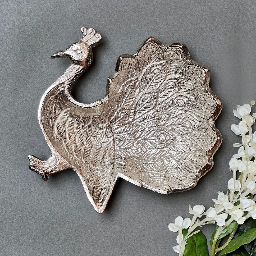 Peacock Silverplate Platter