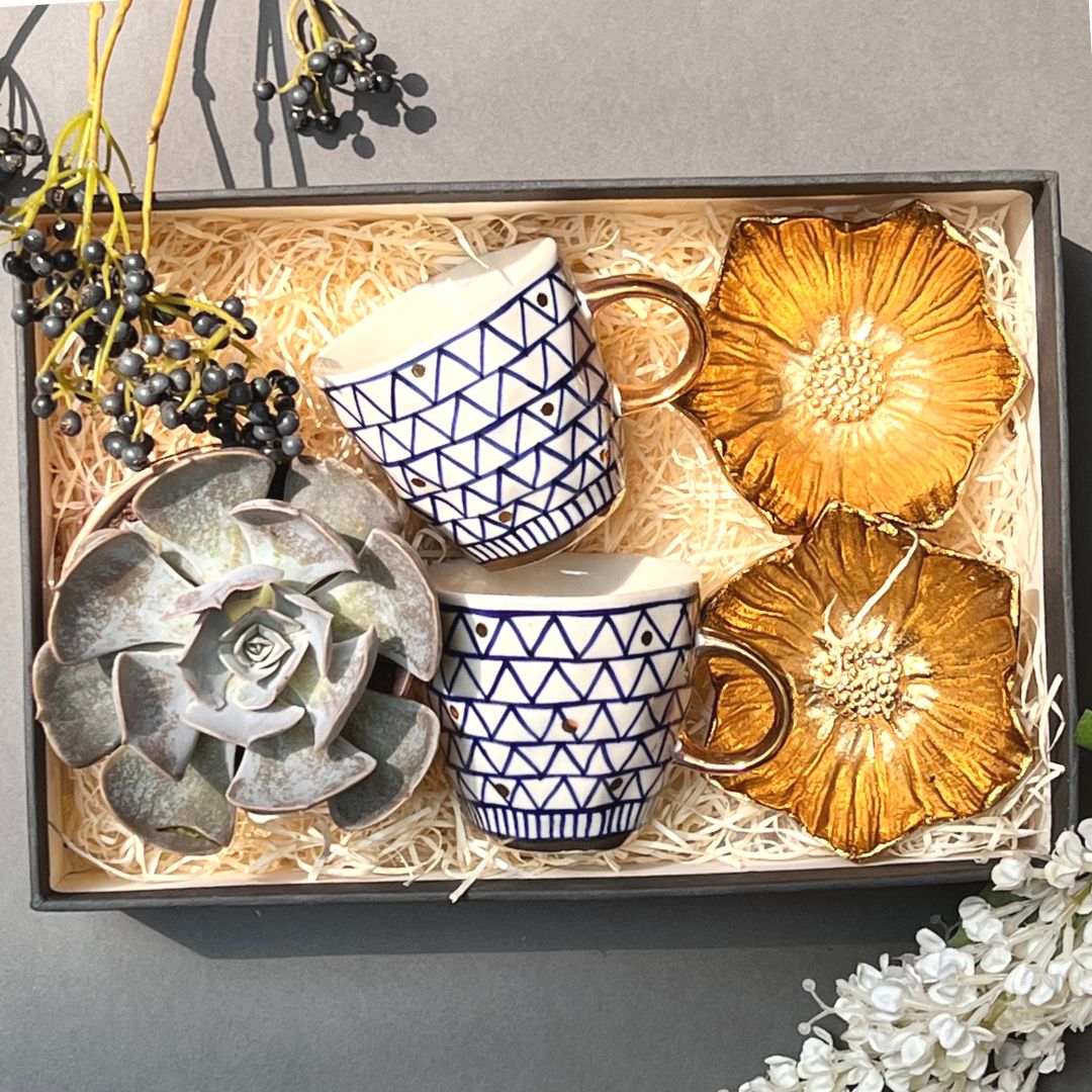 Succulent, Mug Set & Poppy Gift Box