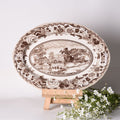 Belmonte Brown Oval Platter – hand-painted serveware by Cavalry Lane