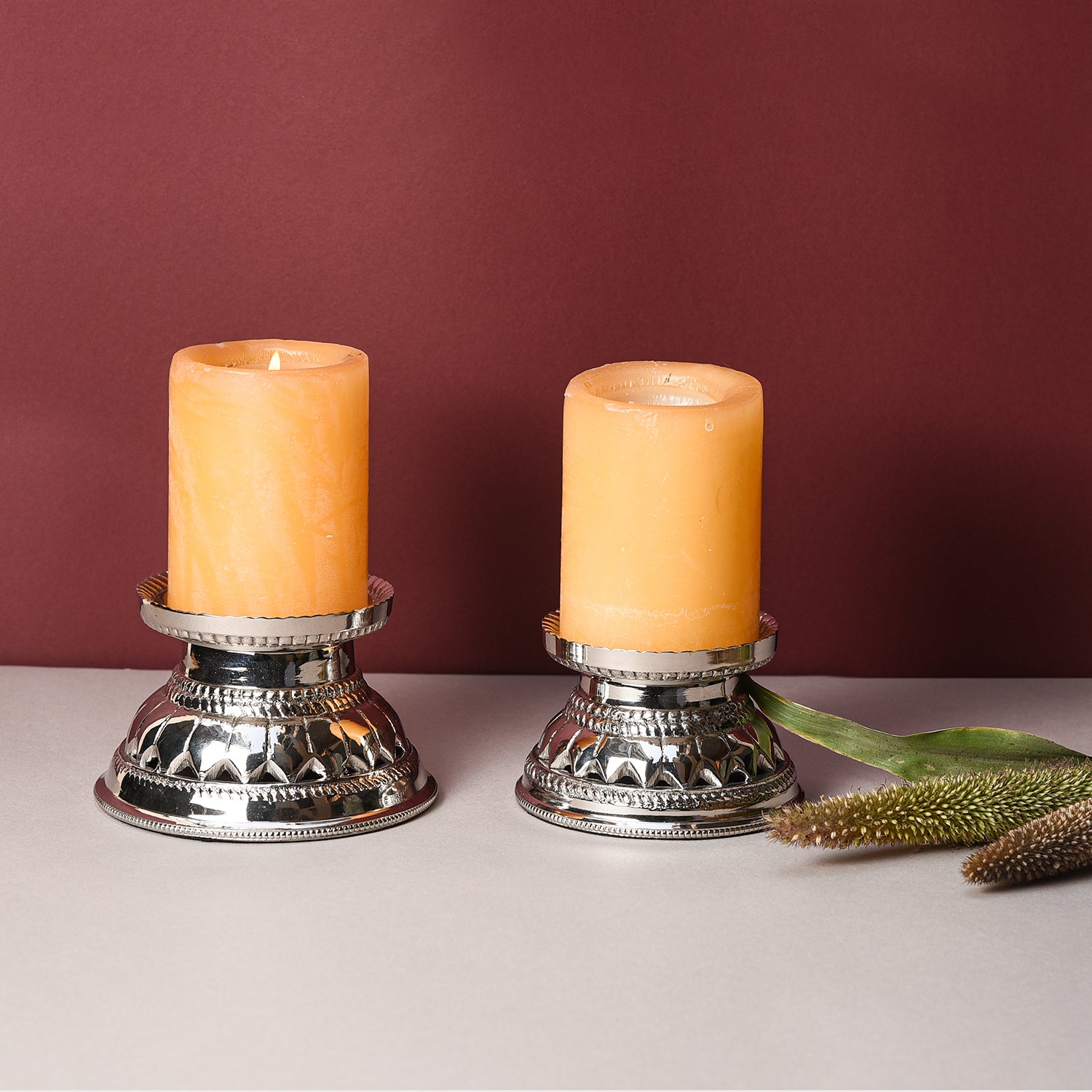 Silver Finish Candle Stand Sets
