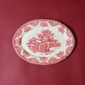 Waterwheel Cranberry Oval Platter – hand-painted serveware by Cavalry Lane