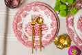 Waterwheel Cranberry Pasta Bowl Set – hand-painted tableware by Cavalry Lane