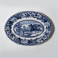Belmonte Blue Oval Platter – hand-painted serveware by Cavalry Lane