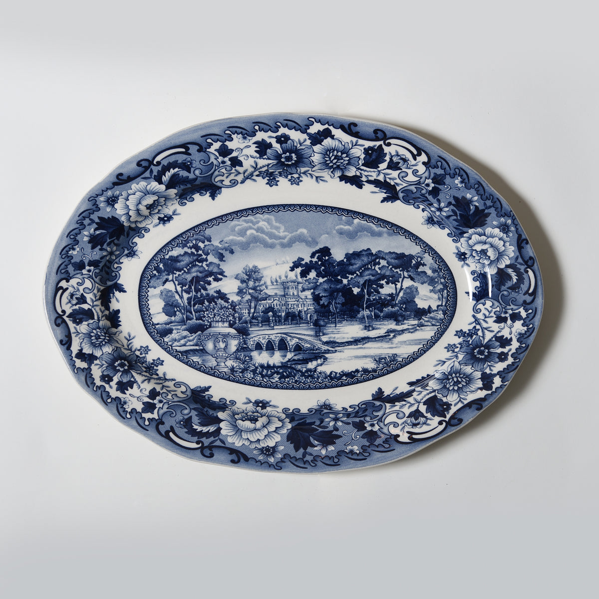 Belmonte Blue Oval Platter – hand-painted serveware by Cavalry Lane