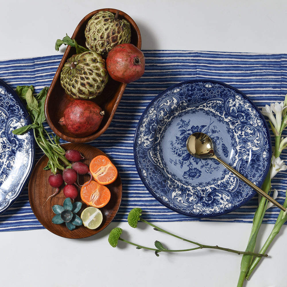 Divine Blue Side Plate Set – vintage floral tableware by Cavalry Lane – view 3