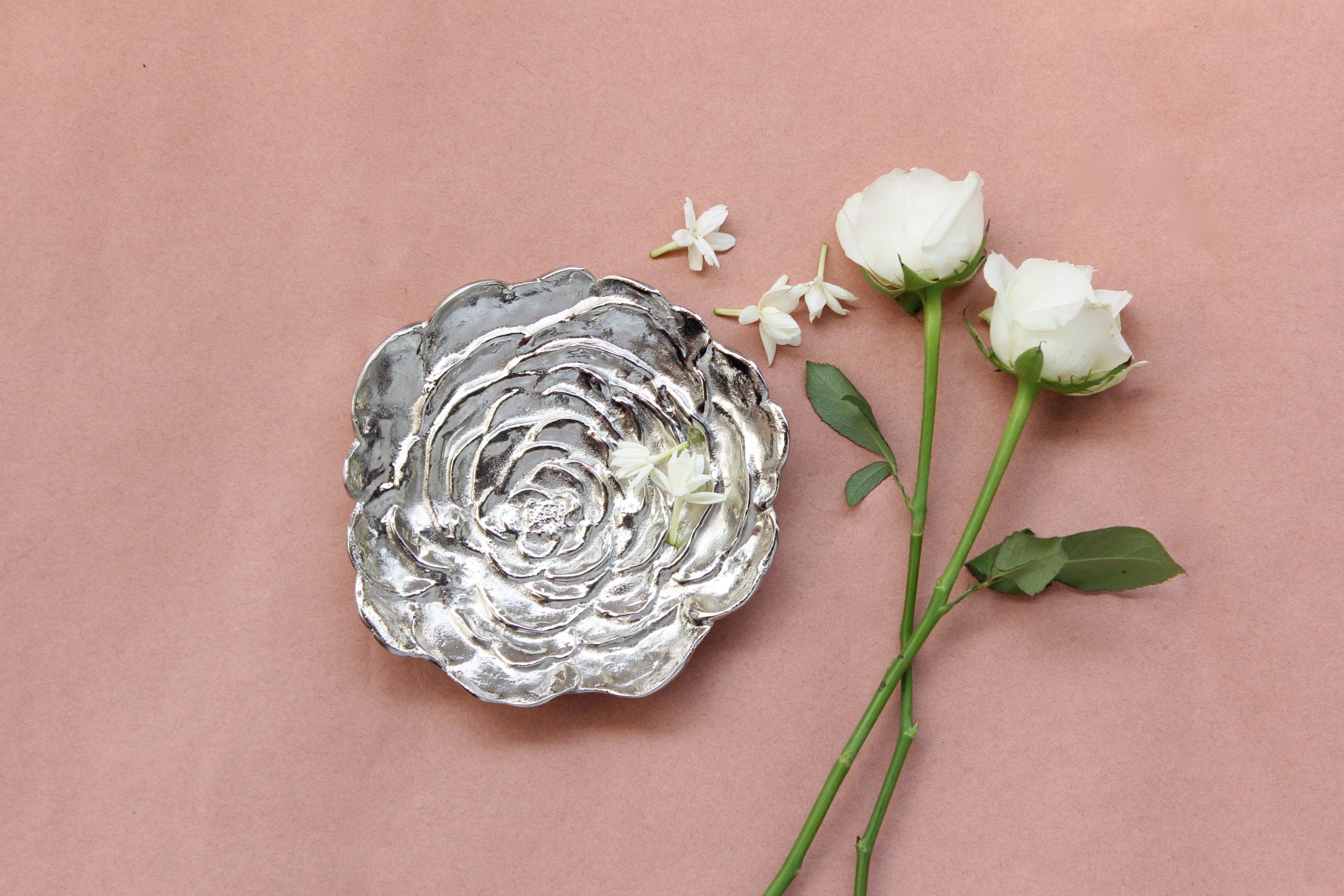 Silver Rose Dish