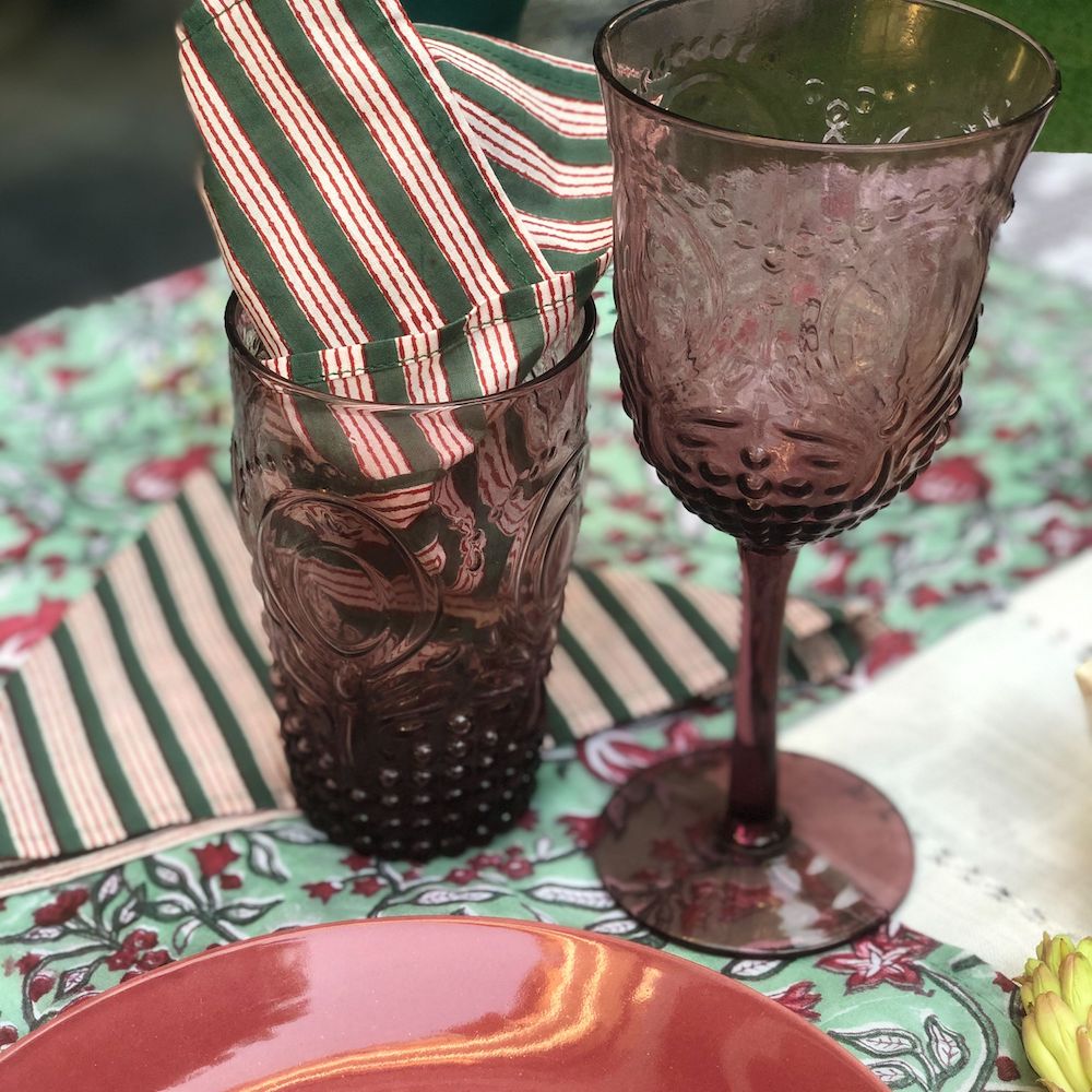 Plum Embossed Wine Glass (Set of 6)