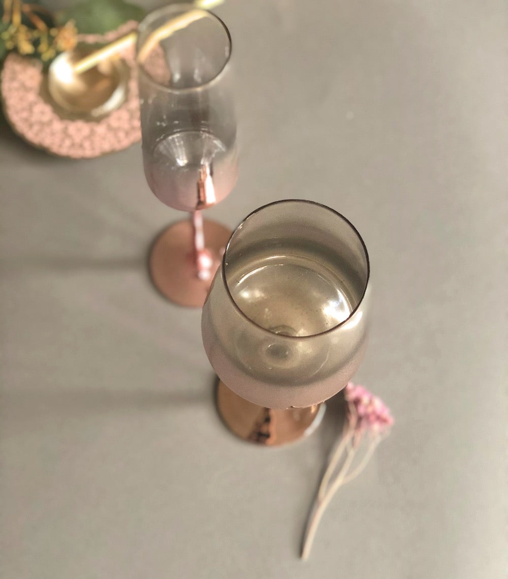 Rose Gilded Champagne Glass Set