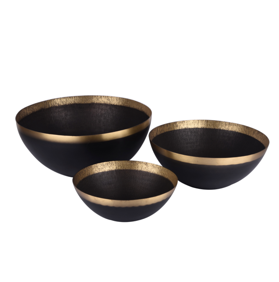 Black & Gold Brass Bowls